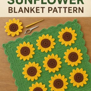 Golden Sunflower Crochet Blanket Pattern