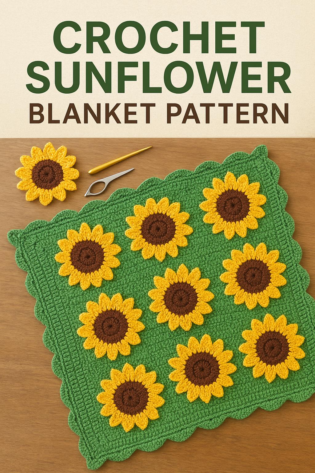 Golden Sunflower Crochet Blanket Pattern